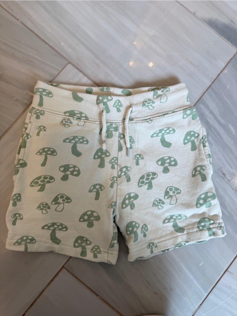 Lewis boutique baby brand organic Shorts with Mint Green Mushroom Print Kids 4t